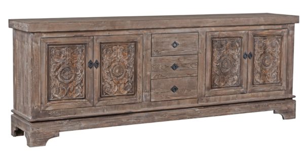 Long carved sideboard front view