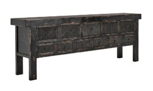 93″ Black Console Table with Drawers