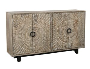 65″ Vivienne Carved Reclaimed Wood Sideboard Cabinet