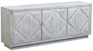 84″ Mallow Grey Wash Sideboard Media Cabinet