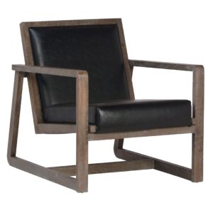 Vitan Leather and Oak Accent Chair