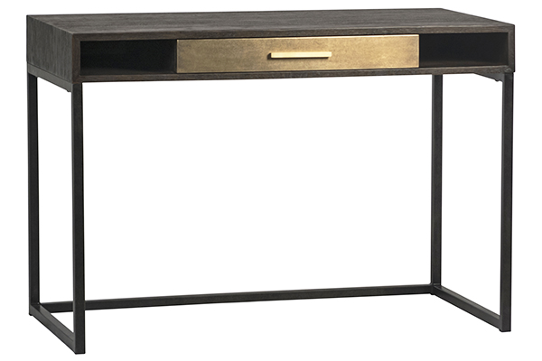 Small black desk with one drawer