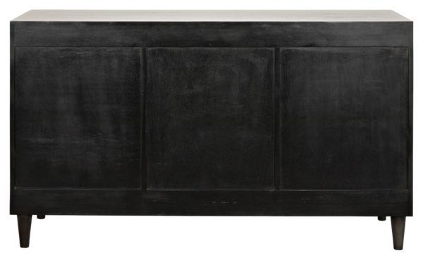 modern dark wood dresser back view