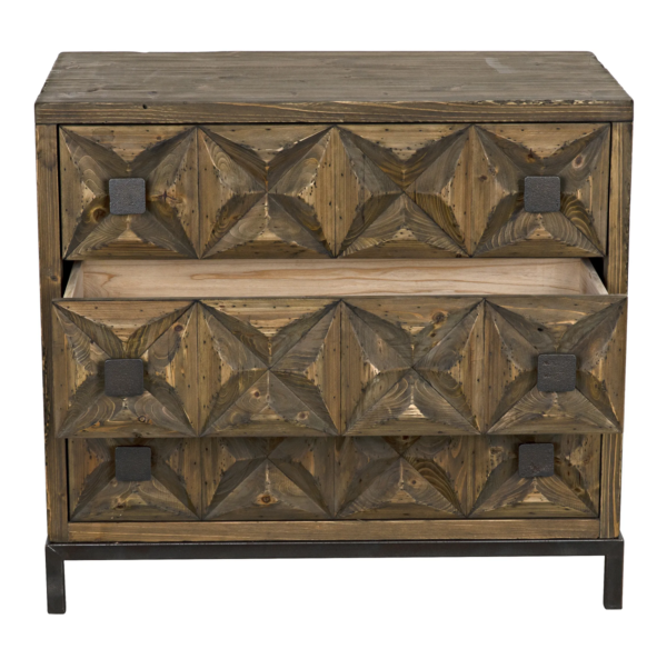 Small rustic sideboard with drawers, open