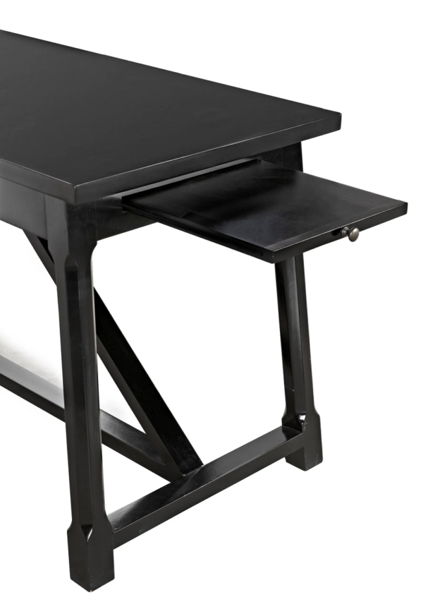 Black desk with drawer, profile
