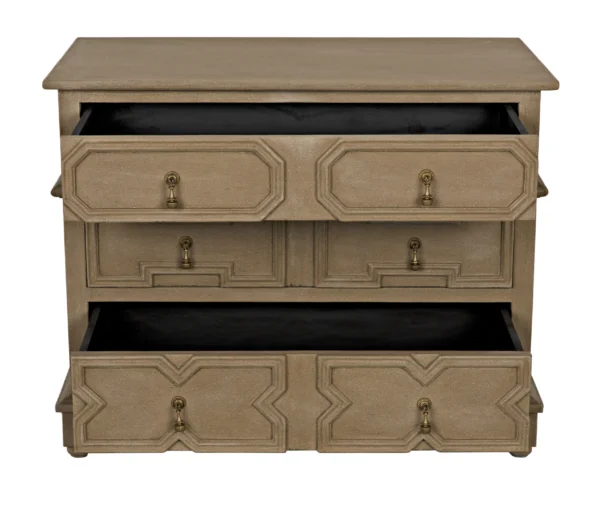 Traditional style small dresser, open