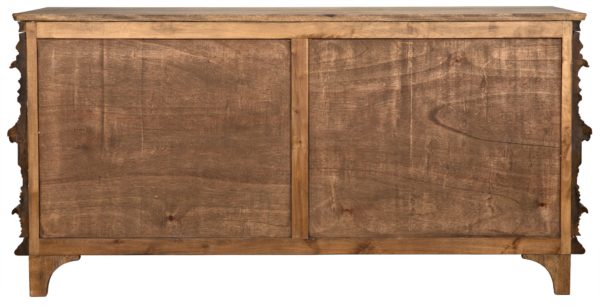 medium brown wood dresser back view