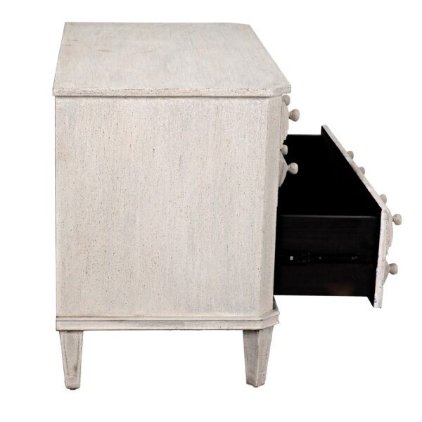 Giza 2 drawer Dresser profile view with open drawer
