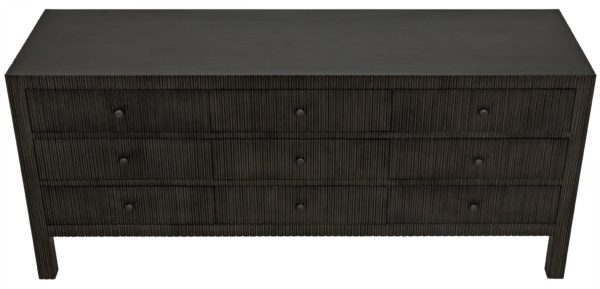 dark wood 9 drawer dresser top view