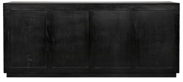 black carved wood dresser back view