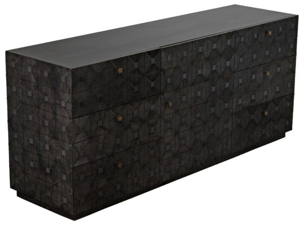 black carved wood dresser