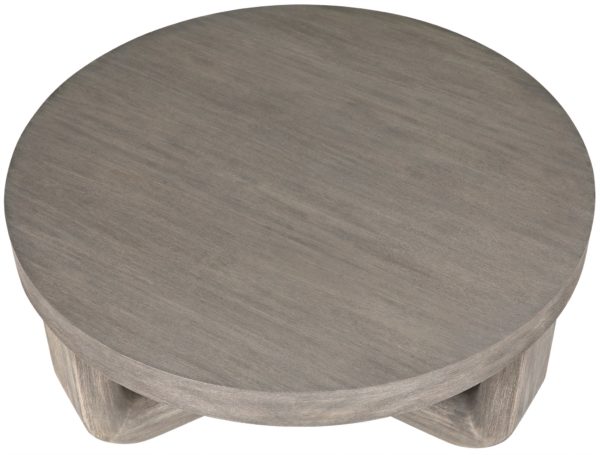grey wood coffee table top view
