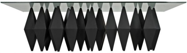 black metal base coffee table