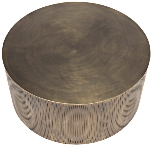 Dixon Round Coffee Table Steel with Aged Brass Finish top view