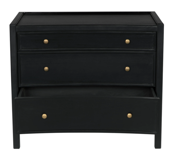 Small black dresser with 3 drawers by Noir Trading