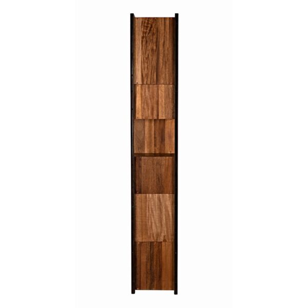 Noir walnut and iron bookcase profile view