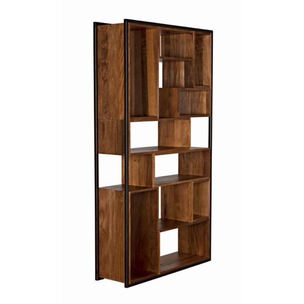 Noir walnut and iron bookcase side view