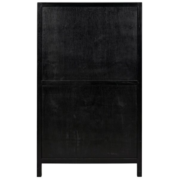 Noir black Hampton tall boy dresser with 5 drawers