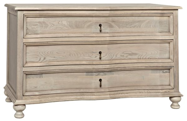 light natural wood dresser with 3 drawers