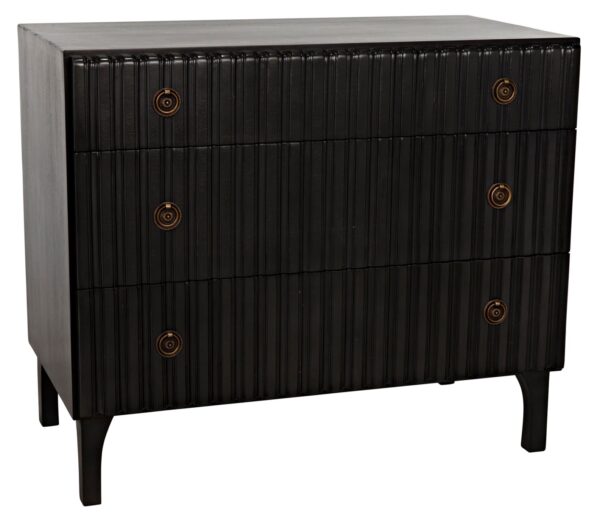 Noir small black dresser with 3 drawers