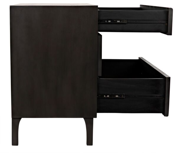 Noir small black dresser with 3 drawers profile
