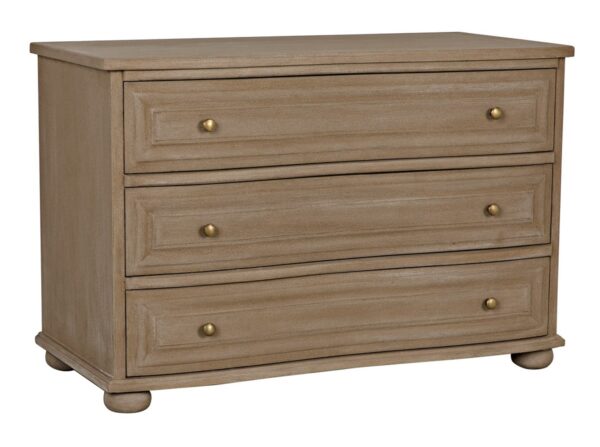 Elegant natural wood 3 drawer dresser from Noir Trading