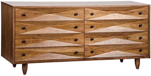 Large wood chest of drawers with diamond pattern front