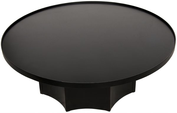 black round wood coffee table