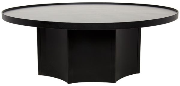 black round wood coffee table