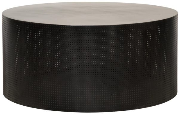 black round metal coffee table