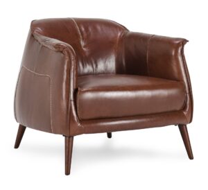 Brown Top Grain Leather Club Chair