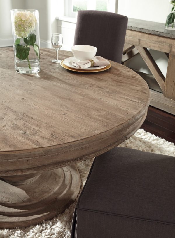 round dining table close up