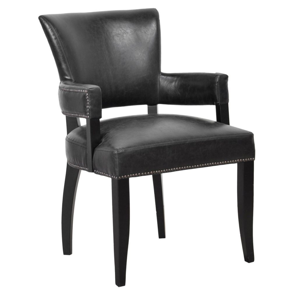 Ronan Black Vegan Leather Armchair  (Set of 2)