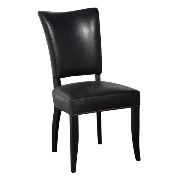 leather dining chair with nailheads
