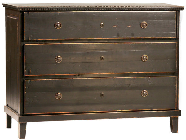 small black distressed wood dresser