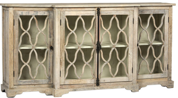rustic wood and glass sideboard media cabinet