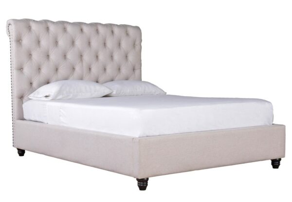off white tufted bed