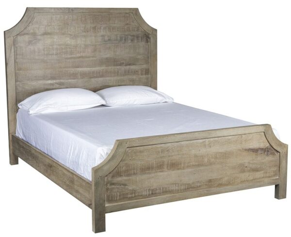 reclaimed wood grey bed