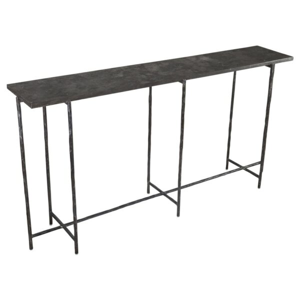 dark stone and iron console table