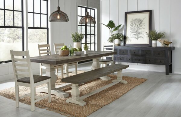 Caleb Two Tone Dining Table in room