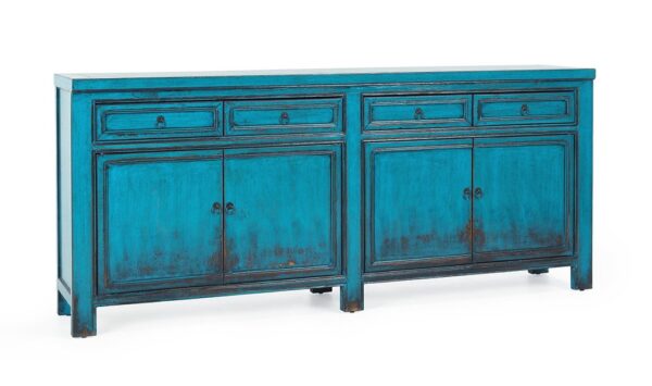 Rustic turquoise sideboard with drawers