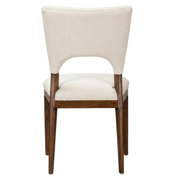 ivory dining chair with wood frame back view