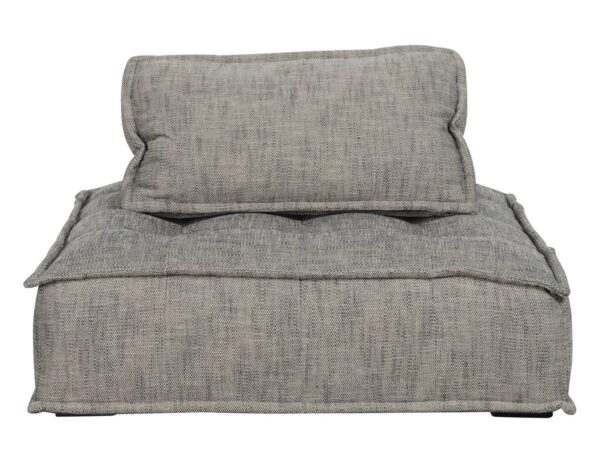 Gray modular chaise chair front view