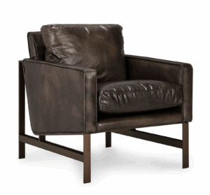 Chazzie Leather Upholstered Accent Chair – Truffle Brown (Set of 2)