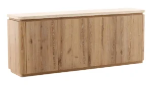 79.5” Canyon Oak Wood and Marble top Sideboard