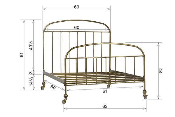 brass iron bed