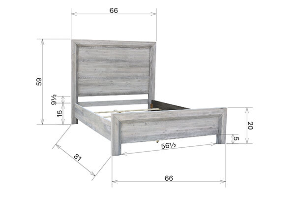 grey wash wood bed