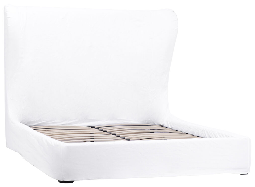 Barnes White Linen Slipcover Bed