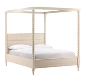 Whitewash Oak Marcellina Canopy Bed