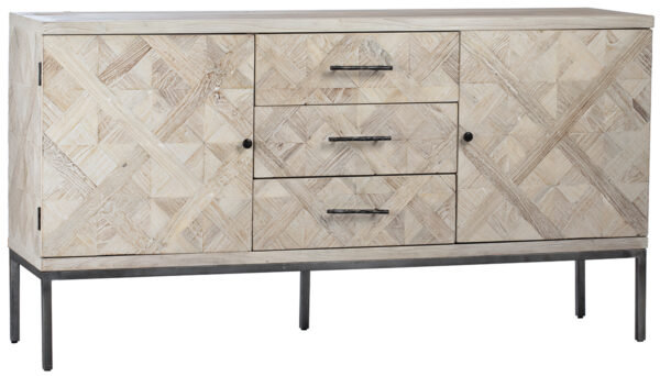 Light color sideboard with 2 compartments and 3 center drawers